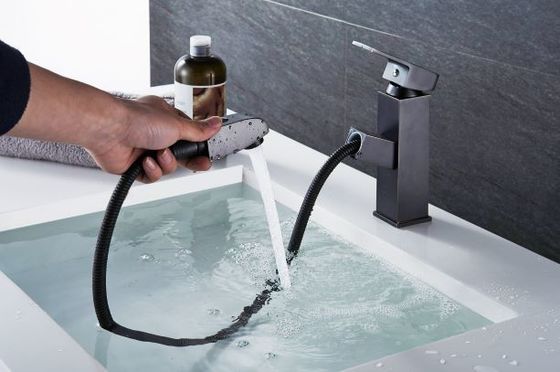 High Body Black Square Brushed ODM Vintage Bathroom Faucets