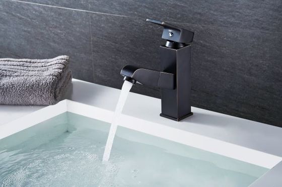 High Body Black Square Brushed ODM Vintage Bathroom Faucets