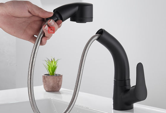CE Pull Out Kitchen All Copper Washroom Basin Faucet